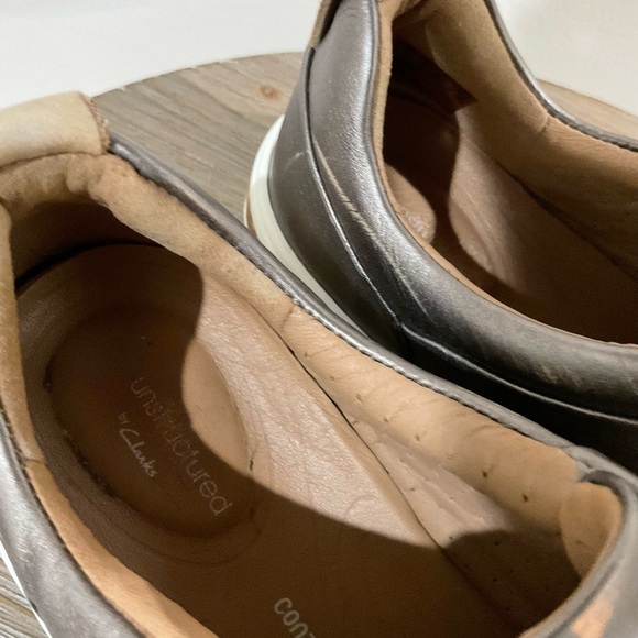 Clarks Un Maui Lace Womens Casual Sneaker Pebble Metallic Leather US Size 7 - Picture 5 of 6